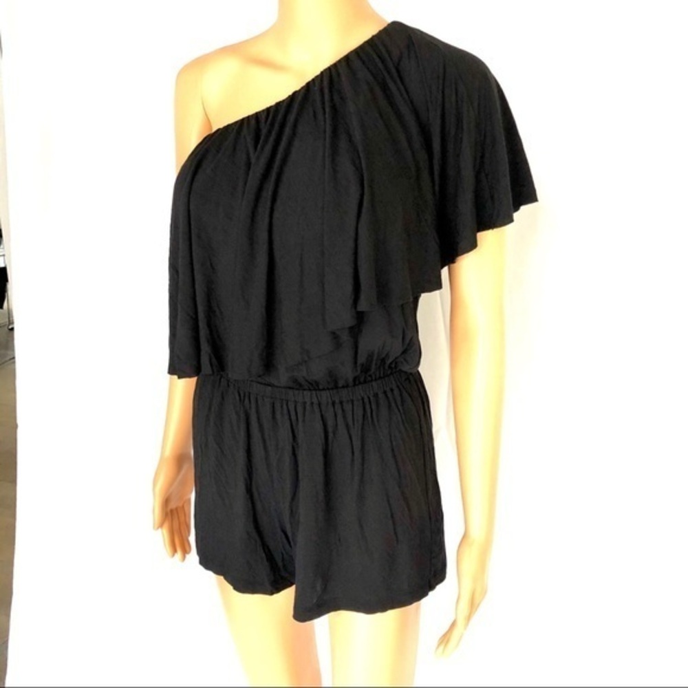 TRINA TURK jersey one shoulder ramper